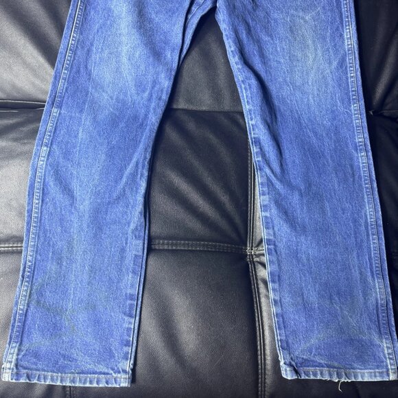 Wrangler Men's Straight Leg Jeans Blue Denim Faded Flat Front 5-Pocket 38x33 - Picture 7 of 16